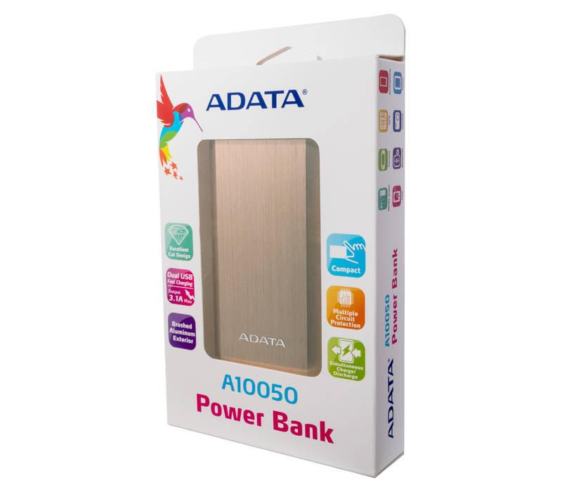 Powerbank ADATA A10050 10050mAh zlatá, Powerbank, ADATA, A10050, 10050mAh, zlatá