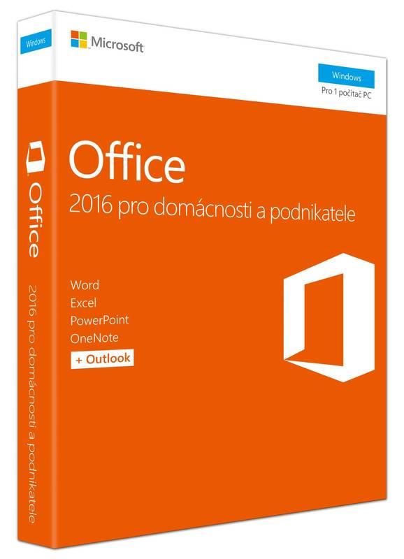 Software Microsoft Office 2016 CZ pro domácnosti a podnikatele