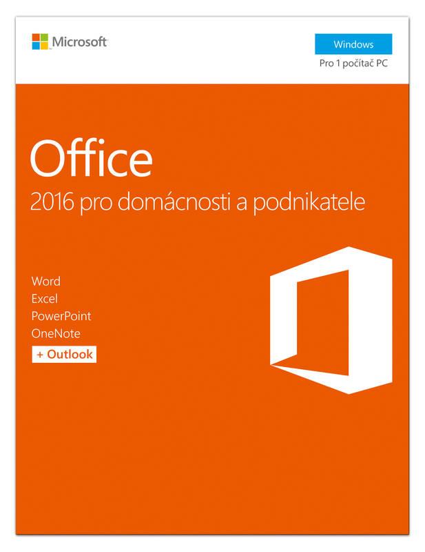 Software Microsoft Office 2016 CZ pro domácnosti a podnikatele