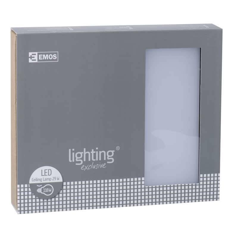Stropní svítidlo EMOS čtverec, 260 x 260 mm, 29W, 1850 lm stříbrné