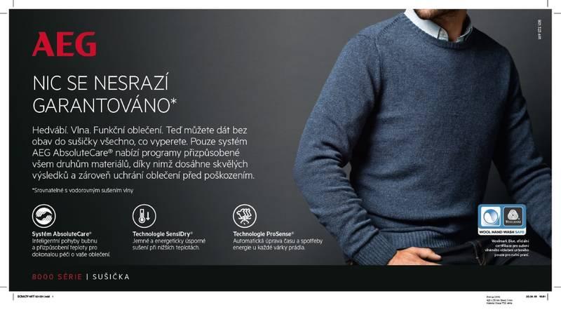 Sušička prádla AEG AbsoluteCare® T8DEC68SC bílá