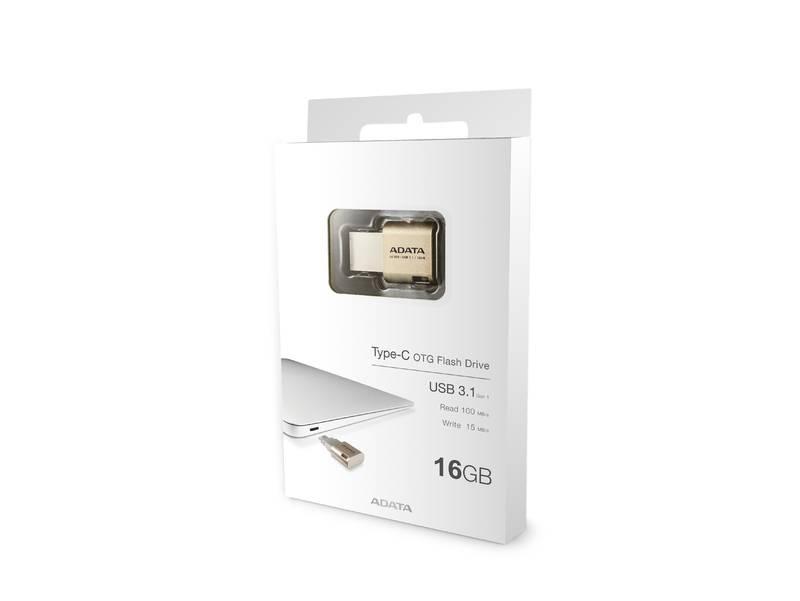 USB Flash ADATA UC350 16GB OTG USB-C USB 3.1 zlatý