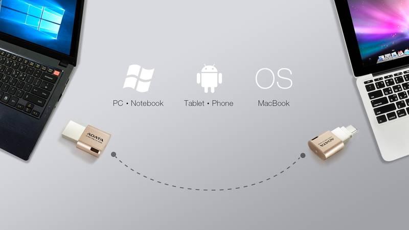 USB Flash ADATA UC350 16GB OTG USB-C USB 3.1 zlatý