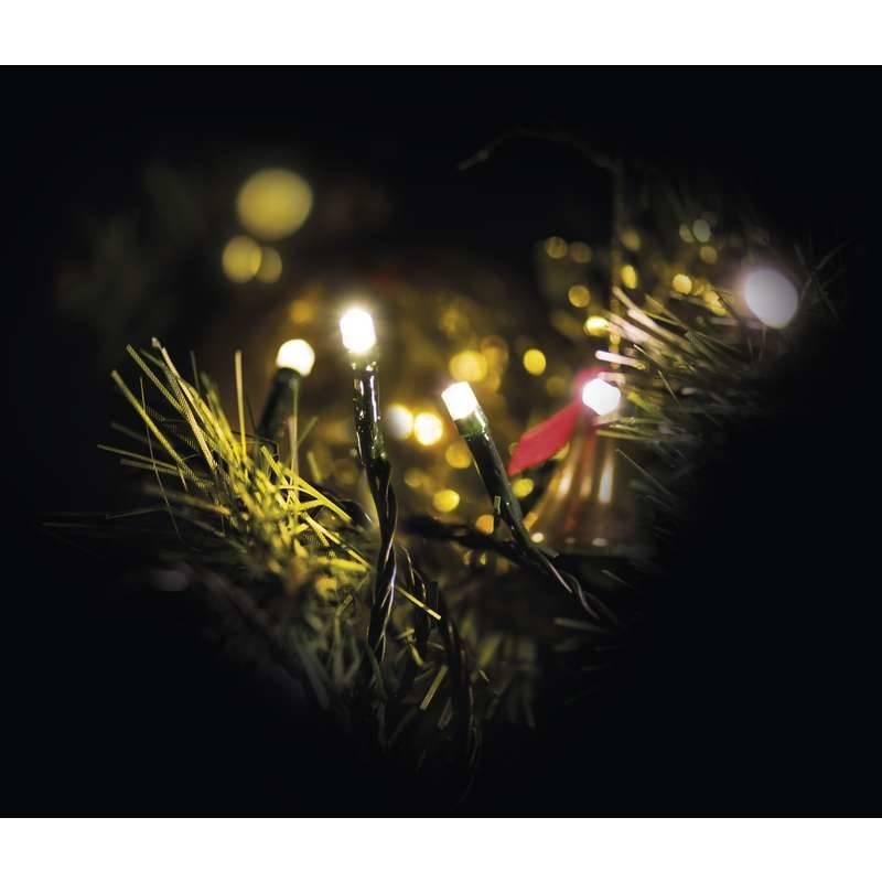 Vánoční osvětlení EMOS 120 LED, 12m, řetěz, teplá bílá, časovač, i venkovní použití