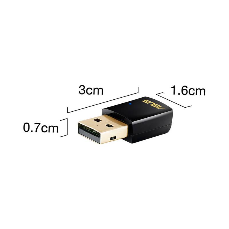 Wi-Fi adaptér Asus AC600 USB-AC51 černý, Wi-Fi, adaptér, Asus, AC600, USB-AC51, černý