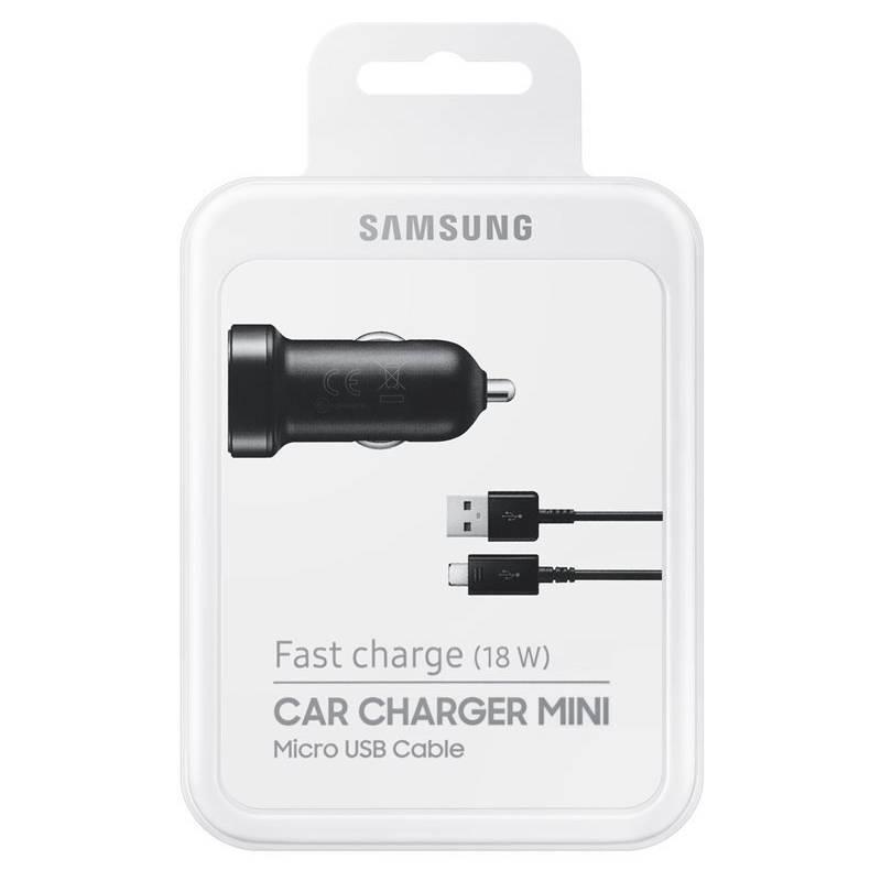 Adaptér do auta Samsung EP-LN930B, 1x USB, 2A, s funkcí rychlonabíjení MicroUSB kabel černý