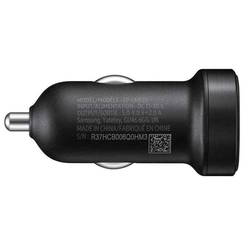 Adaptér do auta Samsung EP-LN930C, 1x USB, 2A, s funkcí rychlonabíjení USB-C kabel černý