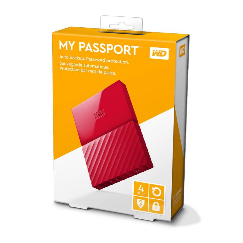 Externí pevný disk 2,5" Western Digital My Passport 4TB červený