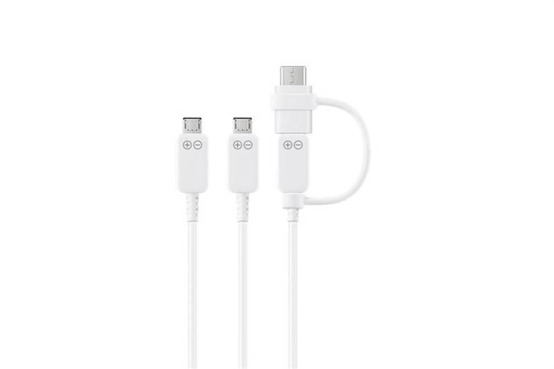 Kabel Samsung USB 3x micro USB USB C, 1m bílý