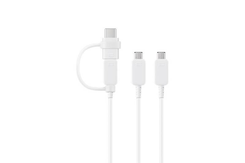 Kabel Samsung USB 3x micro USB USB C, 1m bílý
