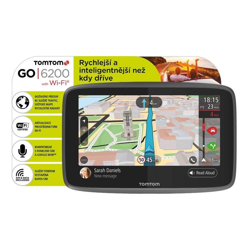 Navigační systém GPS Tomtom GO 6200 World, Wi-Fi, LIFETIME mapy černá