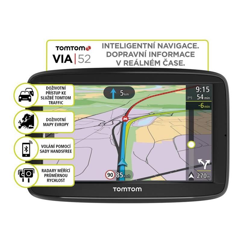 Navigační systém GPS Tomtom VIA 52 Europe LIFETIME mapy černá