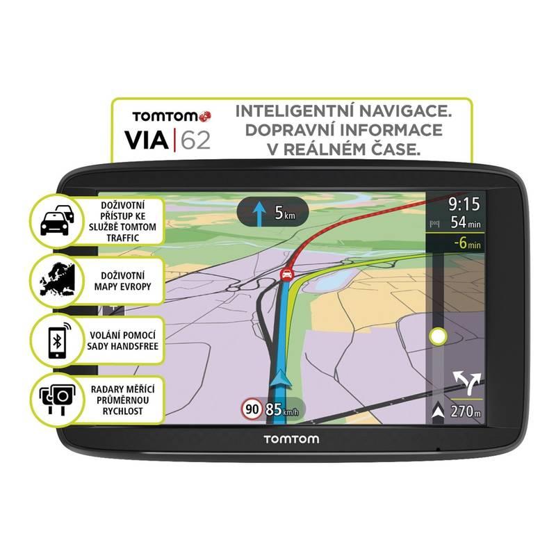 Navigační systém GPS Tomtom VIA 62 Europe LIFETIME mapy černá