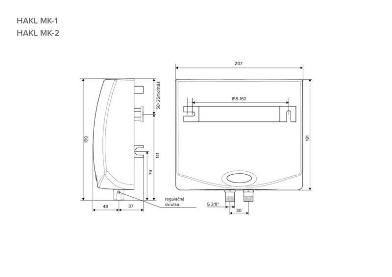 Ohřívač vody HAKL MK-1 3,5 kW bílý