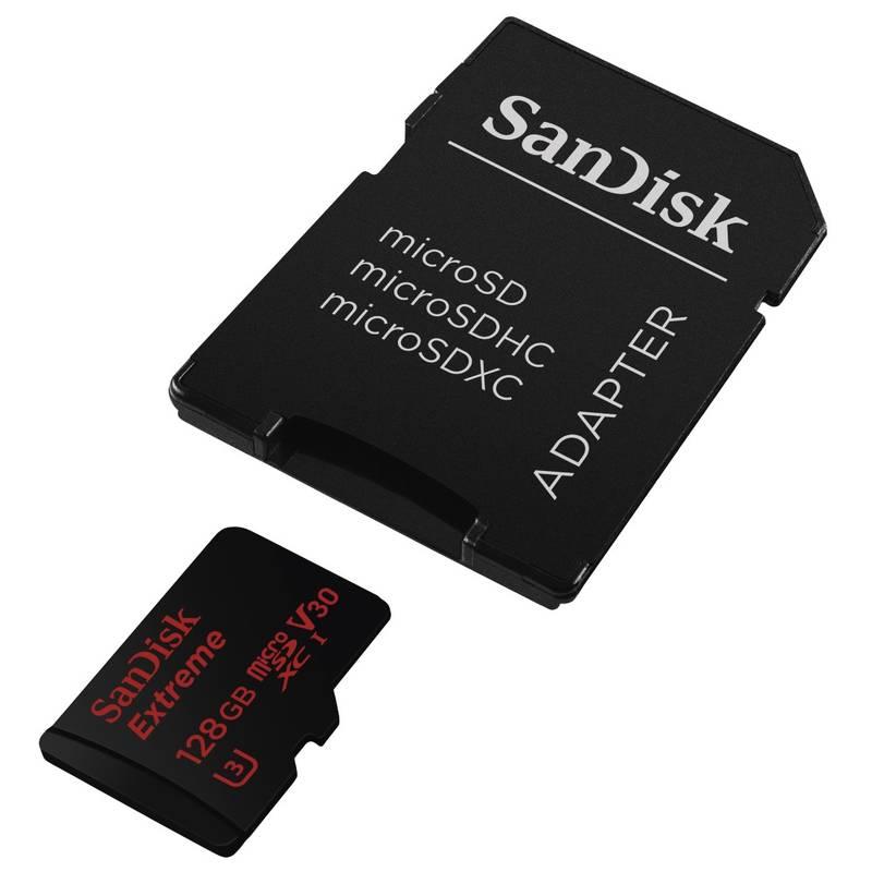 Paměťová karta Sandisk Micro SDXC Extreme AC 128GB UHS-I U3 V30 adapter černá