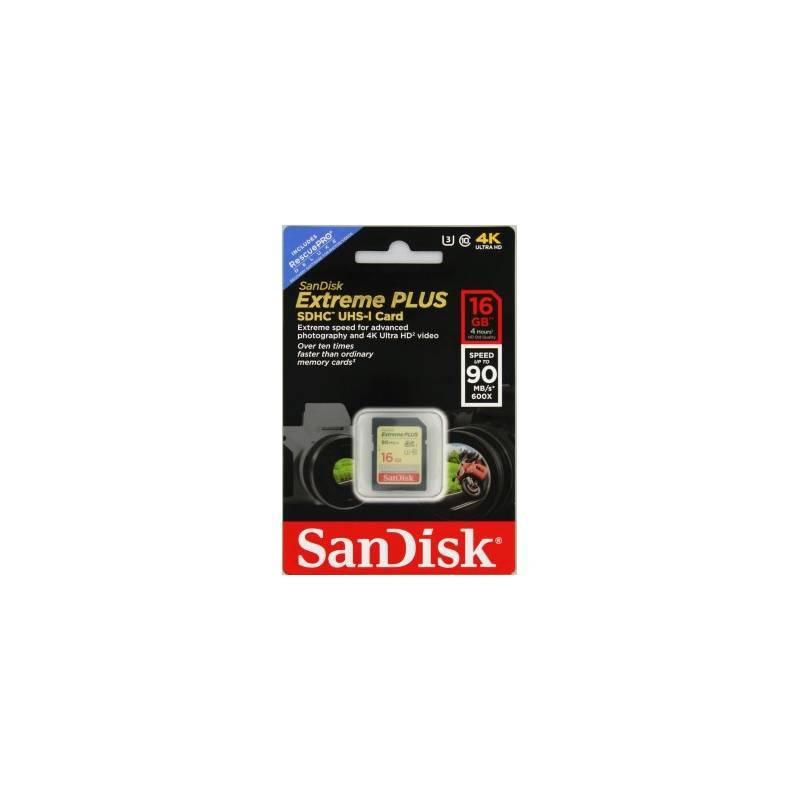 Paměťová karta Sandisk SDHC Extreme Plus 16GB UHS-I U3 černá