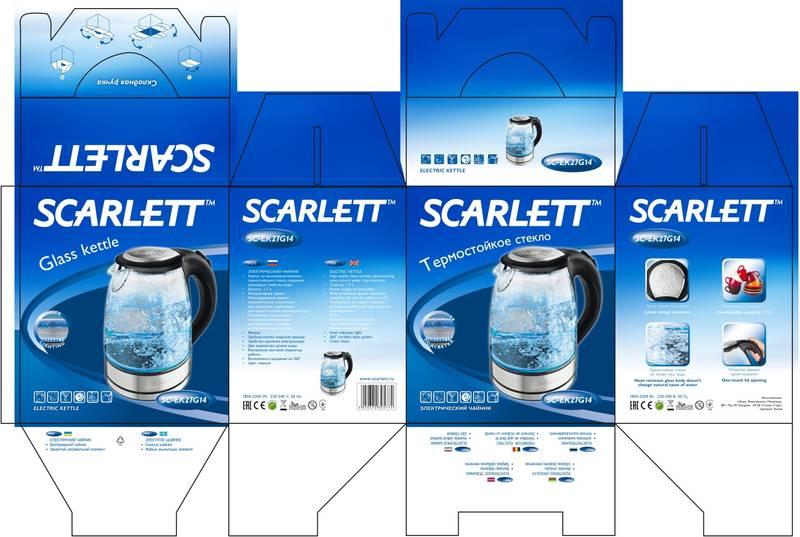 Rychlovarná konvice Scarlett SC-EK27G14 stříbrná sklo