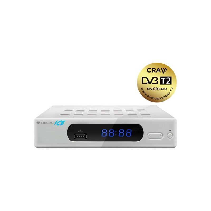 Set-top box Zircon ICE s DVB-T2 s HEVC bílý