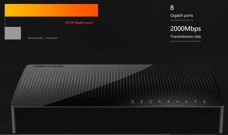 Switch Tenda SG108 černý