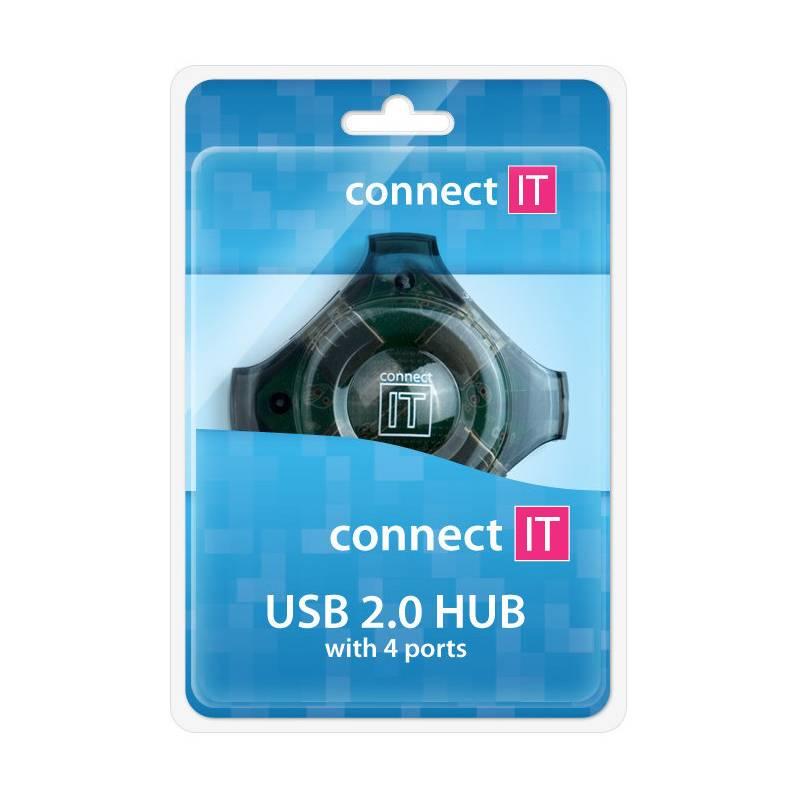 USB Hub Connect IT USB 2.0 4x USB 2.0 černý, USB, Hub, Connect, IT, USB, 2.0, 4x, USB, 2.0, černý