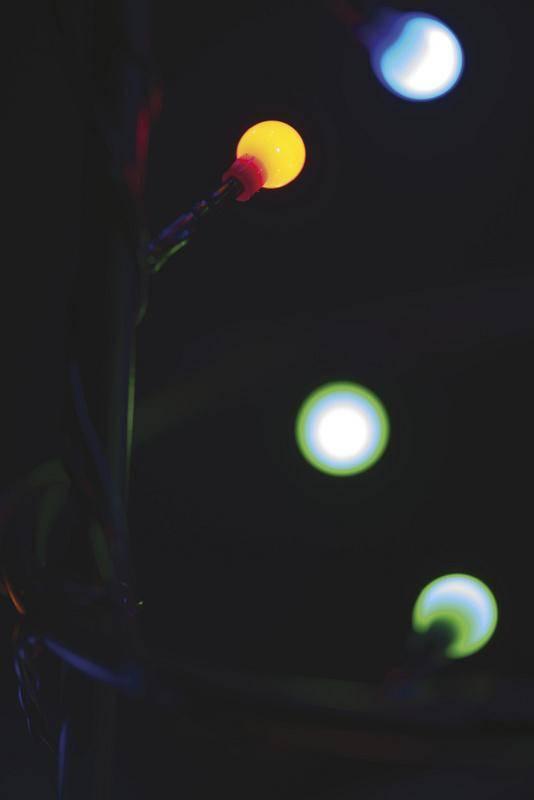 Vánoční osvětlení EMOS 80 LED, kulička, 8m, řetěz, vícebarevná, časovač, i venkovní použití