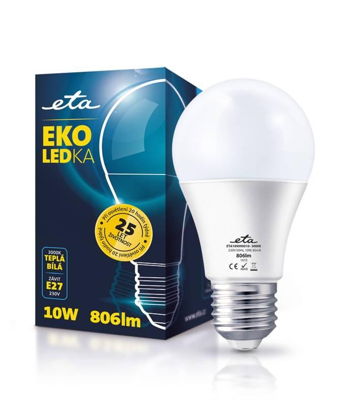 Žárovka LED ETA EKO LEDka klasik, 10W, E27, teplá bílá