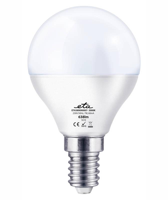 Žárovka LED ETA EKO LEDka mini globe, 7W, E14, teplá bílá