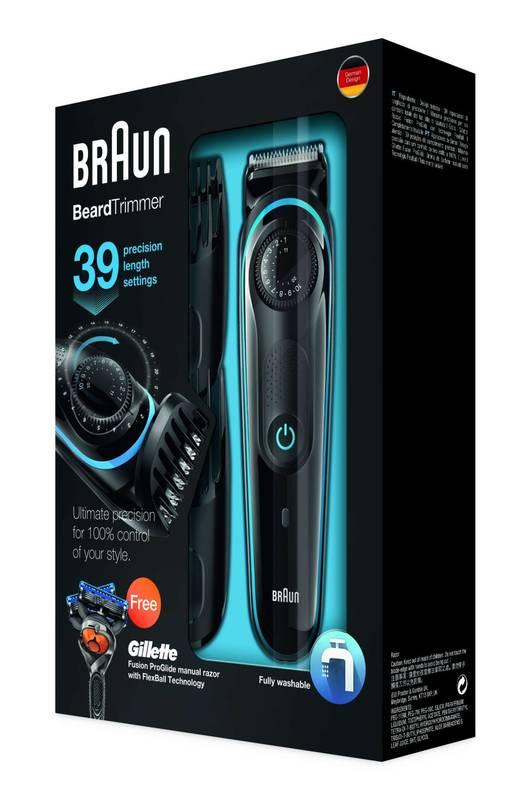 Zastřihovač vousů Braun BT3040 černý modrý
