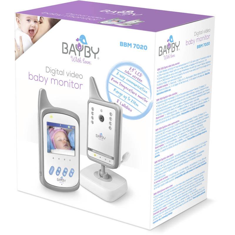 Dětská elektronická chůva BAYBY BBM 7020 digitální video bílá