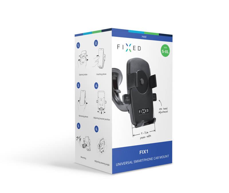 Držák na mobil FIXED FIX1 s přísavkou, šířka 5 - 7 cm černý