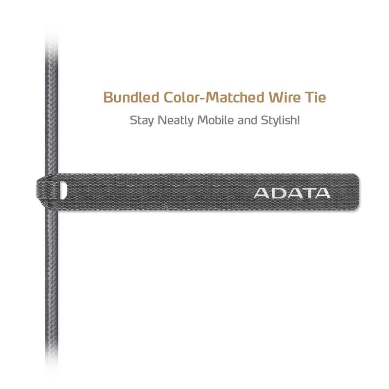 Kabel ADATA Sync & Charge USB Lightning, 1m, MFi, opletený titanium, Kabel, ADATA, Sync, &, Charge, USB, Lightning, 1m, MFi, opletený, titanium