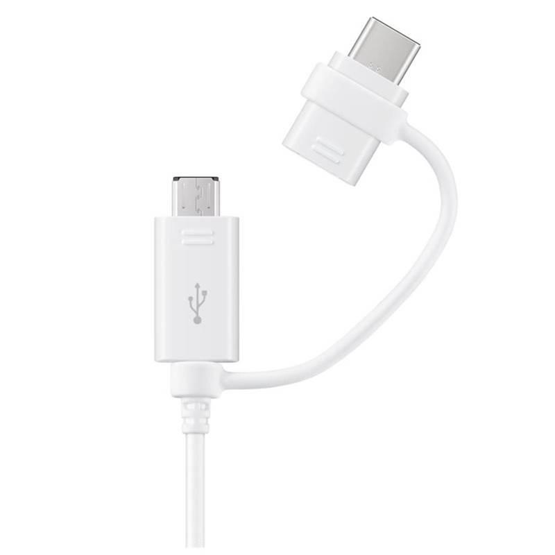 Kabel Samsung MicroUSB, 1,5m redukce USB-C bílý