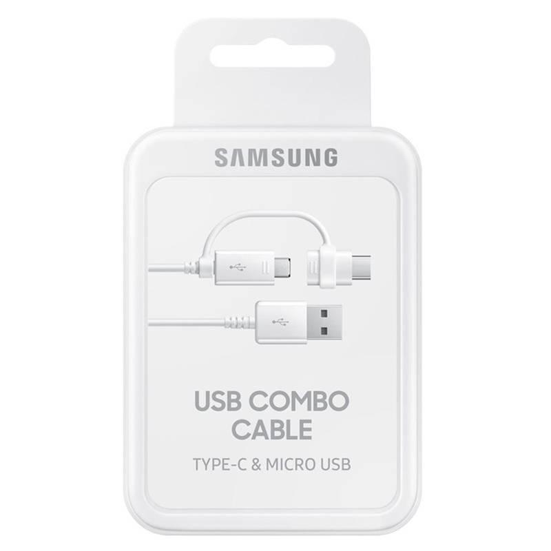 Kabel Samsung MicroUSB, 1,5m redukce USB-C bílý