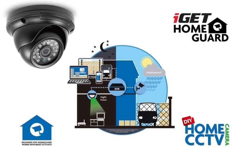 Kamera iGET HOMEGUARD HGPRO729 - barevná venkovní Dome HD 720p CCTV, IP66