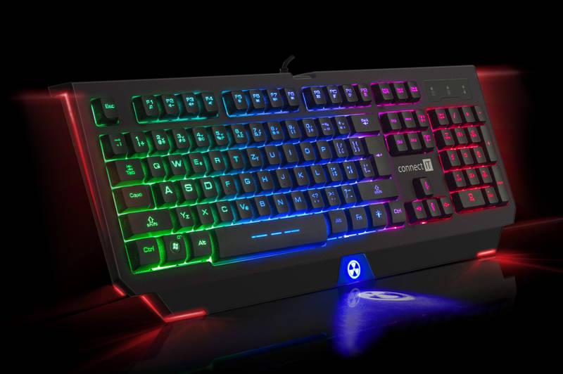 Klávesnice Connect IT Battle Rainbow, CZ černá