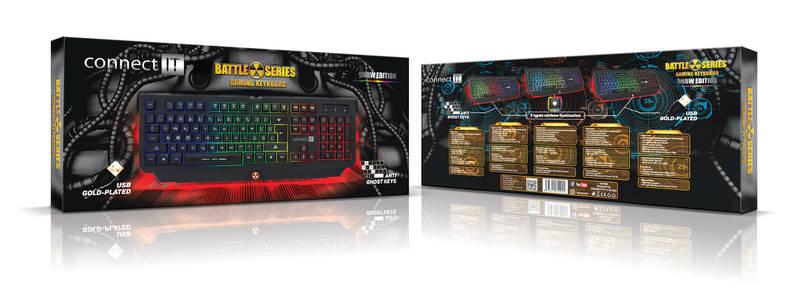 Klávesnice Connect IT Battle Rainbow, CZ černá
