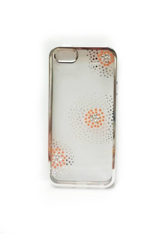 Kryt na mobil Beeyo Flower Dots pro Apple iPhone 5 5s SE stříbrný