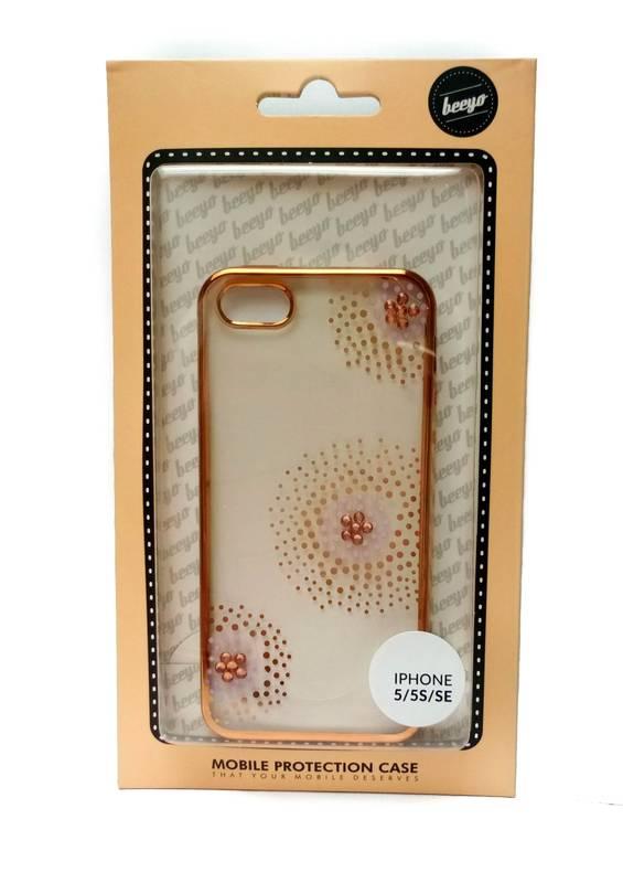 Kryt na mobil Beeyo Flower Dots pro Apple iPhone 5 5s SE zlatý