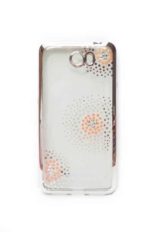 Kryt na mobil Beeyo Flower Dots pro Huawei Y6 II Compact stříbrný