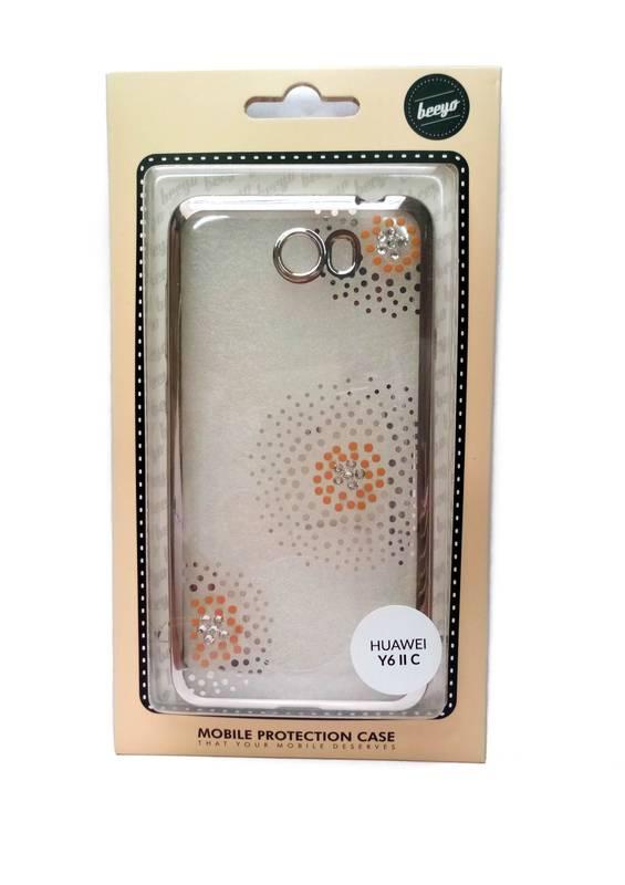 Kryt na mobil Beeyo Flower Dots pro Huawei Y6 II Compact stříbrný