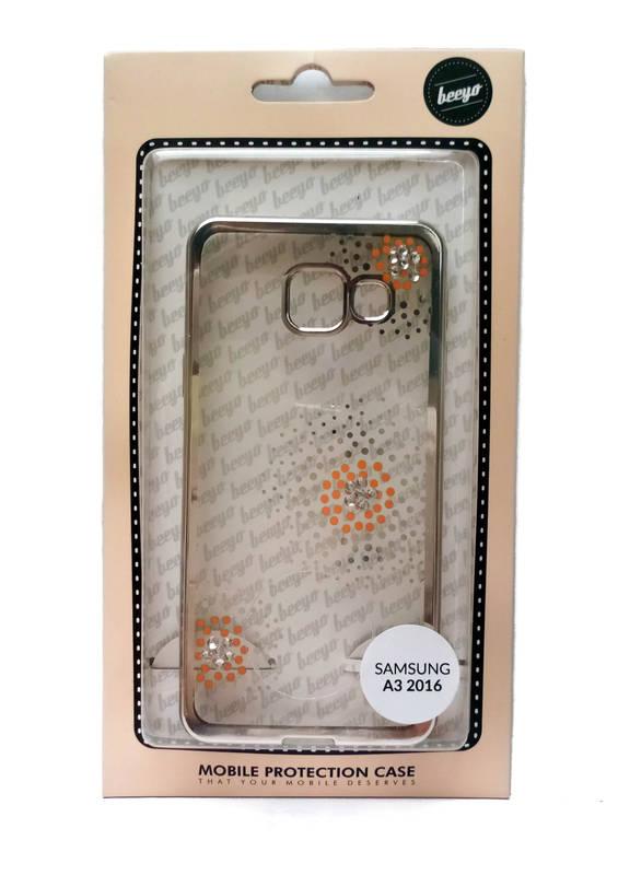 Kryt na mobil Beeyo Flower Dots pro Samsung Galaxy A3 stříbrný