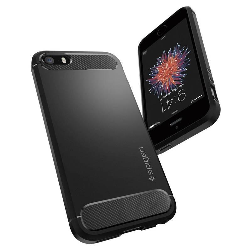 Kryt na mobil Spigen Rugged Armor Apple iPhone 5 5s SE černý