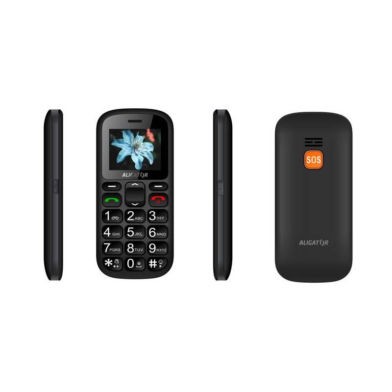 Mobilní telefon Aligator A321 Senior Dual SIM černý šedý, Mobilní, telefon, Aligator, A321, Senior, Dual, SIM, černý, šedý