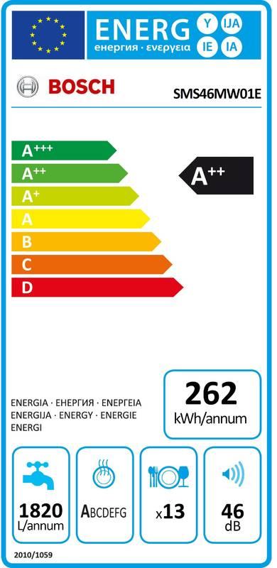 Myčka nádobí Bosch Silence Plus SMS46MW01E bílá