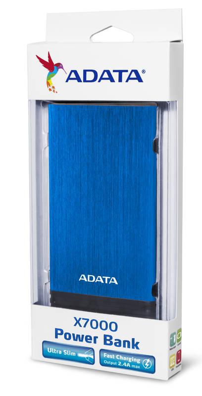 Powerbank ADATA X7000 7000mAh modrá, Powerbank, ADATA, X7000, 7000mAh, modrá