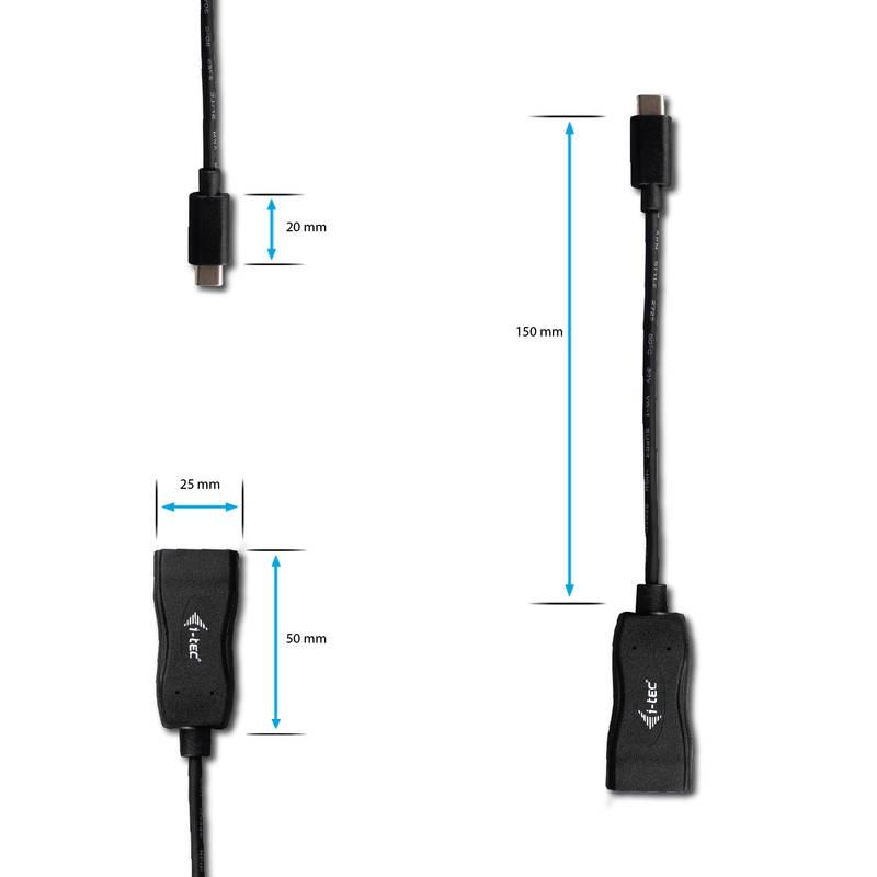 Redukce i-tec Display Port USB-C černá, Redukce, i-tec, Display, Port, USB-C, černá