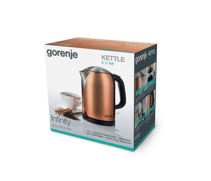 Rychlovarná konvice Gorenje K17INF měděná