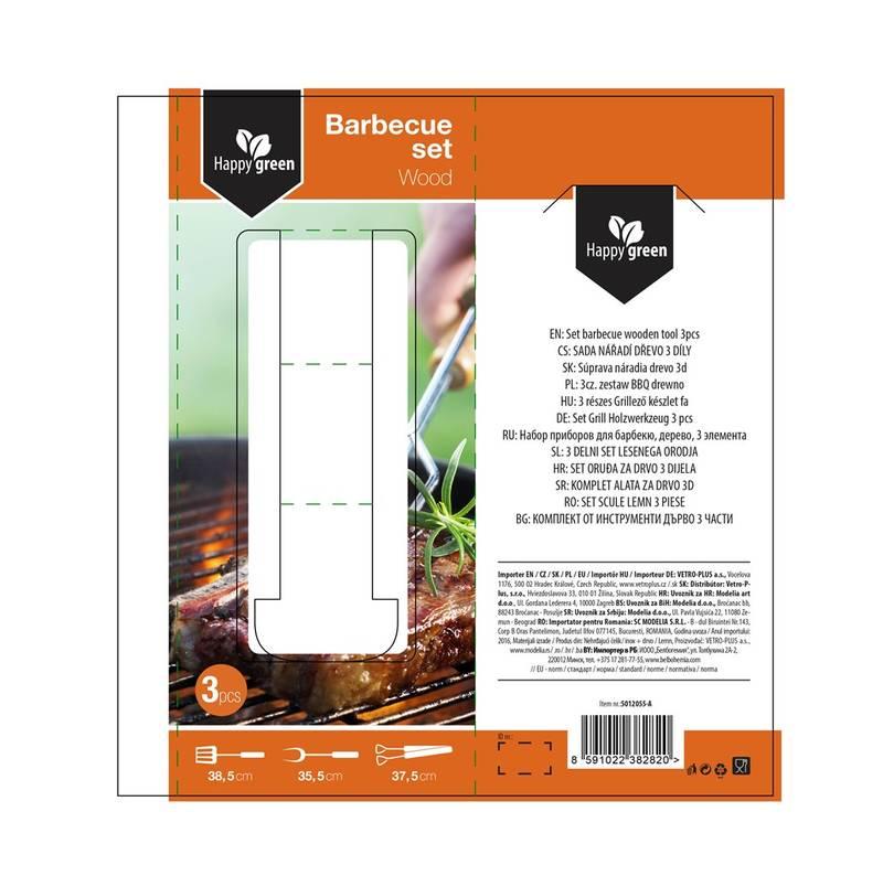 Sada BBQ nářadí Happy Green 3 ks