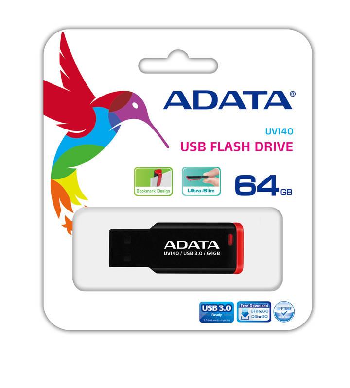 USB Flash ADATA UV140 64GB červený, USB, Flash, ADATA, UV140, 64GB, červený