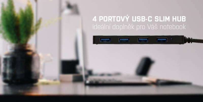 USB Hub i-tec USB-C 4x USB 3.0 černý